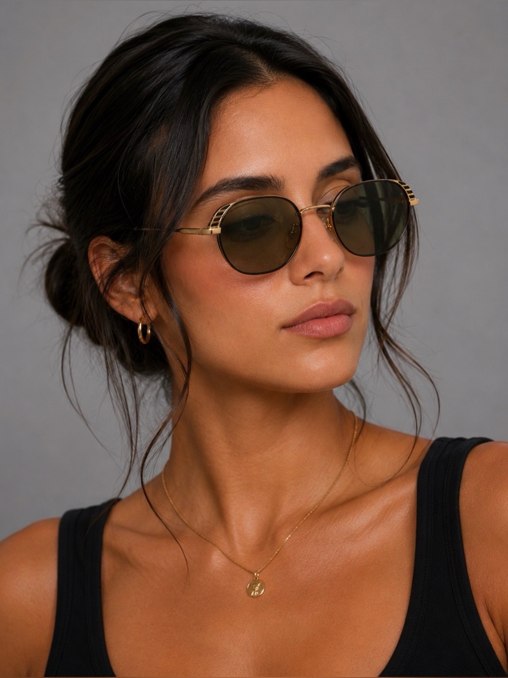 VOGUE EYEWEAR • Hailey Bieber Black and Gold VO4131 Prescription Sunglasses